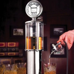 Dozator FOXMAG24 pentru bauturi alcoolice, capacitate 0,8L, cu 2 furtunuri, baza din aluminiu, argintiu - Img 3