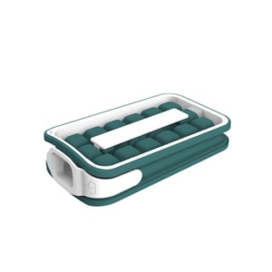 Forma cuburi de gheata, din silicon, cu 18 cuburi, lungime 21.8 cm, verde/crem - Img 2