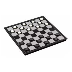Joc FOXMAG24, 3 in 1, table, dame, sah, magnetic, dimensiune 24 cm, alb/negru - Img 1