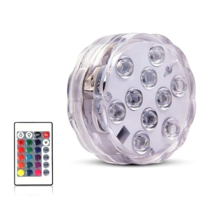 Lumina ambientala LED, subacvatica, pentru piscina, cu telecomanda, 16 tipuri de lumina, diametru 7 cm, alb - Img 3