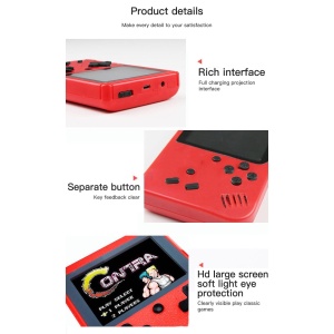 Mini consola portabila Rontime, 400 jocuri, 2 jucatori, Rosu - Img 4