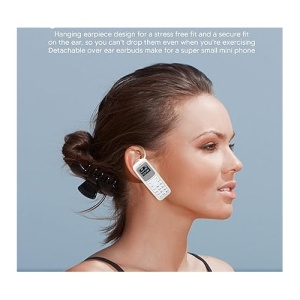 Mini telefon Dual SIM deblocat, ecran de 0, 66 inchi, conexiune Bluetooth, player de muzica, card nano SIM dual, alb - Img 2