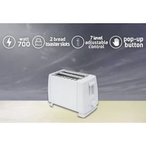 Prajitor de paine, capacitate 2 felii, 7 nivele de rumenire, putere 700W, alb - Img 4