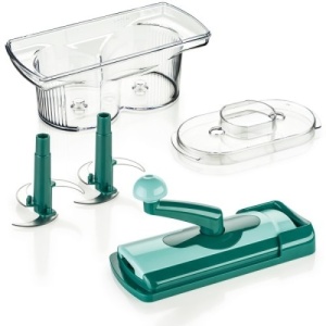 Razatoare Multifunctionala Nicer Dicer Twist, Cu Recipient De Depozitare, Pentru Maruntirea Legumelor Si Fructelor, Verde - Img 1