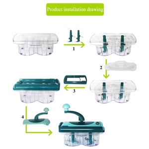 Razatoare Multifunctionala Nicer Dicer Twist, Cu Recipient De Depozitare, Pentru Maruntirea Legumelor Si Fructelor, Verde - Img 3