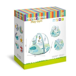 Saltea si Centru de Activitati pentru bebelusi, Spatiu de joaca 3 in 1 Usor de Curatat, Antiderapant, Multifunctional, Alb/Gri - Img 2