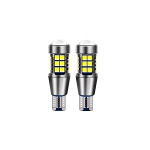 Set 2 becuri auto, Canbus, T15 W16W, temperatura culoare 6000k, flux luminos 800 lumen, lumina alba, argintiu - Img 1