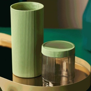 Set 2 pahare pentru periuta de dinti, dimensiuni 20 x 6 cm, 1 x alb / 1 x verde, din material plastic, compact si usor de transportat, alb/verde - Img 2