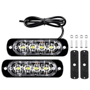 Set 2 Stroboscoape 4 LED-uri, lumini de avertizare galbene pentru Jeep, Off Road, ATV, FOXMAG24 - Img 1