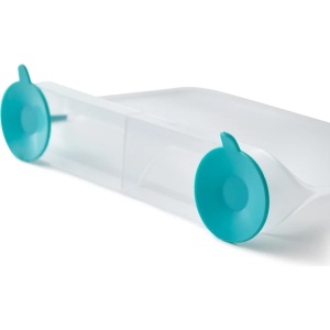 Set 4 rafturi organizator pentru frigider, din plastic rezistent, cu ventuze de prindere din silicon, dimensiuni 20x15x5 cm, transparent - Img 2