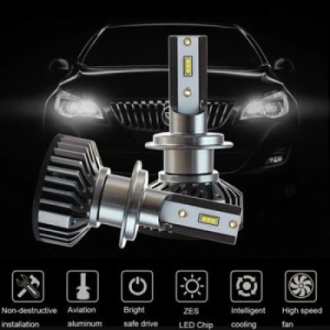 Set Becuri Auto H1 LED FOXMAG24, 50 W, Flux Luminos 8000 lm, Waterproof, Temperatura Culoare 6000 K, Montaj Plug&Play, Design Ergonomic, Argintiu - Img 4