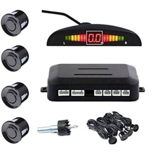 Set Senzori parcare auto detector parktronic display radar monitor 4 senzori NEGRU - Img 1