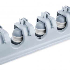 Suport universal multifunctional FOXMAG24® de perete pentru maturi si mopuri Broom Holder, 4 spatii si 5 carlige - Img 4