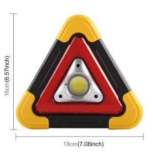 Triunghi SOS Cu Lanterna LED COB, FOXMAG24, LED Rosu , Incarcare Solara , USB , Acumulator Integrat , Galben - Img 2