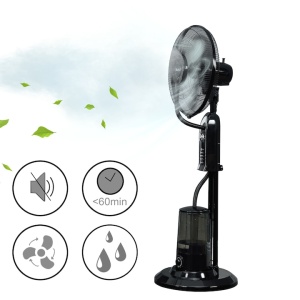 Ventilator cu pulverizare vapori apa, dimensiuni 125 x 40 x 40 cm, putere 75W, din plastic, cu trei trepte viteza, negru - Img 4