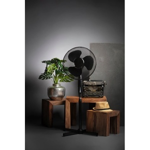 Ventilator de podea, cu 3 viteze, cu inaltime reglabila, orientare ajustabila, alimentare la retea, din metal si plastic, negru - Img 3