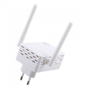 Amplificator semnal retea wireless cu antena dubla Prolight, Alb - Img 1