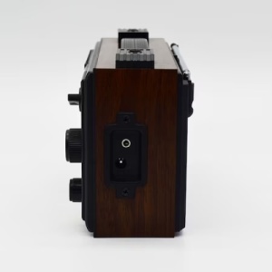 Aparat de radio, portabil, alimentare cu baterii sau la retea, cu 11 benzi de frecventa, model retro, negru/maro - Img 2