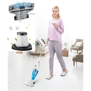 Aspirator 2 in 1, portabil, putere 600W, cu accesorii, filtru HEPA, control pe maner, indicator recipient colector plin, Compartiment scame detasabil, alb - Img 4