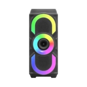 Boxa portabila cu lumini RGB, putere 10W, MP3, USB, bluetooth, TF, slot microfon, karaoke, acumulator, din plastic rezistent, cu 2 difuzoare, negru - Img 1