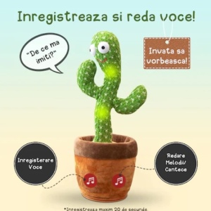 Cactus dansator FOXMAG24, interactiv, educativ, canta, danseaza, imita - Img 4