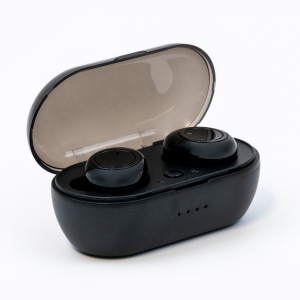 Casti wireless TWS A2, versiune bluetooth 5.0, microfon incorporat, distanta functionare 10 m, design minimalist, Negru, FOXMAG24® - Img 3