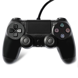 Controller cu Fir DoubleShock, pentru PS4, cu joystick-uri analog, vibratie dubla, nu necesita incarcare, senzor de miscare, 17 butoane, negru - Img 1