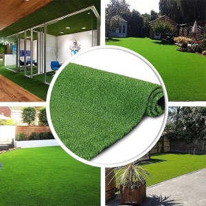 Covor tip gazon, cu iarba artificiala, dimensiuni 1 x 3m, rezistent la intemperii, prevazut cu micro orificii pentru scurgerea apei, verde - Img 2