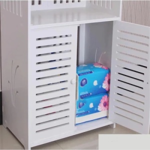 Dulap pentru baie, cu 3 polite pentru depozitare, dimensiuni 90 cm x 40 cm x 25 cm, alb - Img 3