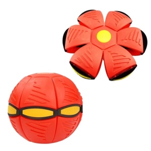 Jucarie 2 in 1, minge si disc, convertibila, 2 moduri de joaca, dimensiune 23 cm, rosu - Img 1