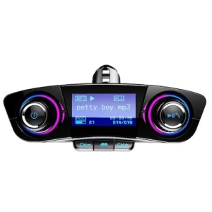 Kit de masina multifunctional, hands-free calling, bluetooth, transmitator FM, MP3, radio cu incarcator auto, dual USB, TF CARD, negru - Img 2