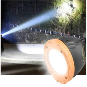 Lampa solara de lucru, cu maner, tip lanterna, panou solar, robusta si versatila, putere 20W, rezistenta la socuri, negru/galben - Img 3