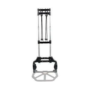 Liza multifunctionala extensibila, pentru carat bagaje si greutati, maxim kg 75, cu 2 roti, din metal, inaltime 63-100 cm, argintiu/negru - Img 1