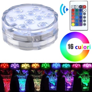 Lumina ambientala LED, subacvatica, pentru piscina, cu telecomanda, 16 tipuri de lumina, diametru 7 cm, alb - Img 1