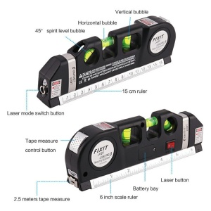 Nivela laser 4 in 1, cumpana cu functie laser, rigla si ruleta FMD213 - Img 3