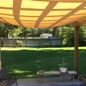 Panza de umbrire rectangulara, dimensiuni 3x3 m, protectie UV 95%, respirabila, maro - Img 5
