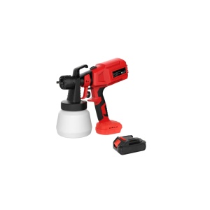 Pistol de vopsit, cu rezervor de 800 ml, cu acumulator inclus, duza reglabila, cu piese detasabile pentru o curatare usoara, rosu - Img 1