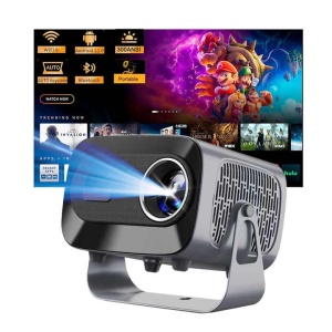 Proiector Portabil HD 4K – Focalizare Automata, Corectie Keystone, Suport Rotativ 180°, Wi-Fi, 1280x720P, 200 ANSI, Telecomanda, Multimedia/ Netflix, Youtube, hbo spotify/ Home Cinema & Exterior - Img 1