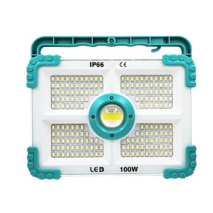 Proiector solar, putere 100W, cu 188 LED-uri, unghi de iluminare 180 grade, 4 moduri de iluminare, gri/verde - Img 2