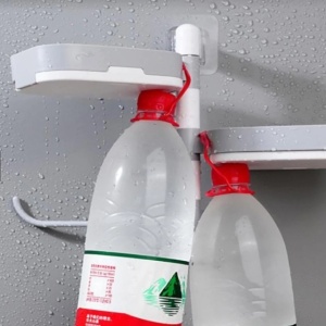 Raft rotativ multifunctional, pentru baie, din plastic rezistent, usor de montat, alb/gri - Img 2