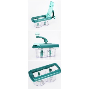 Razatoare Multifunctionala Nicer Dicer Twist, Cu Recipient De Depozitare, Pentru Maruntirea Legumelor Si Fructelor, Verde - Img 4