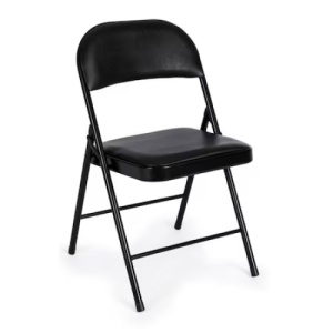 Scaun pliant tapitat, cu cadru de otel, rezistent la socuri, greutate maxim suportata 110kg, negru - Img 1