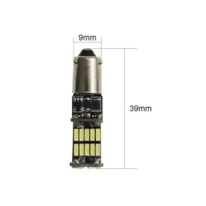 Set 2 becuri auto, led alb, T14, canbus, 12V, fara polaritate, putere 1.59W, consum redus de energie, BA9S, argintiu - Img 3