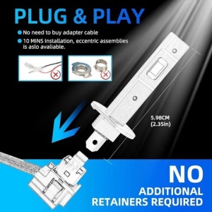 Set 2 becuri auto, led auto, H1, putere 120W, lumina alb-rece, flux luminos 15.000 lumeni, rezistenta la apa, consum redus de energie, plug and play, alb - Img 2