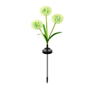 Set 2 bucati lampa solara papadie, cu 3 capete, sistem de fixare tip tarus, panou solar, autonomie mare, rezistente la apa, argintiu - Img 1