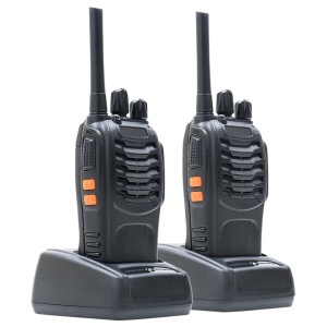 Set 2 bucati statie radio, programabila, cu acumulatori, incarcatoare si casti incluse, 0.5W, ASQ, TOT, VOX, portabile, negru - Img 1