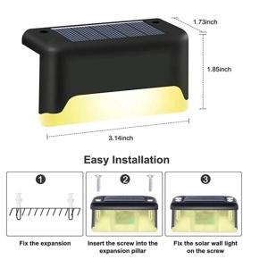 Set 4 Lampi solare pentru exterior gard/scari lumina calda - Img 4