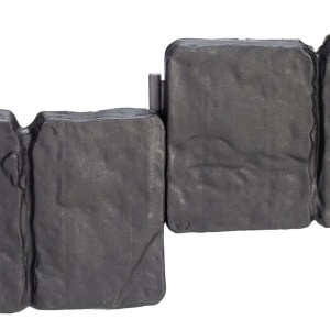 Set de borduri pentru gradina, cu 10 piese, dimensiuni 23 x 25 x 2 cm, cu aspect de piatra, flexibile, gri - Img 3