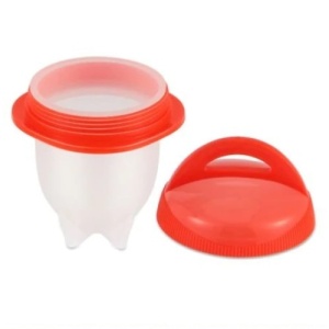Set FOXMAG24 format din 6 recipiente din silicon pentru fiert oua, practic, alb/rosu - Img 4