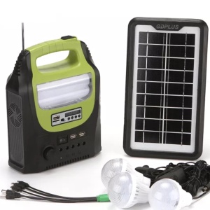 Sistem de iluminat solar, cu radio si bluetooth, tensiune maxima 9V, USB 5V, negru/verde - Img 2